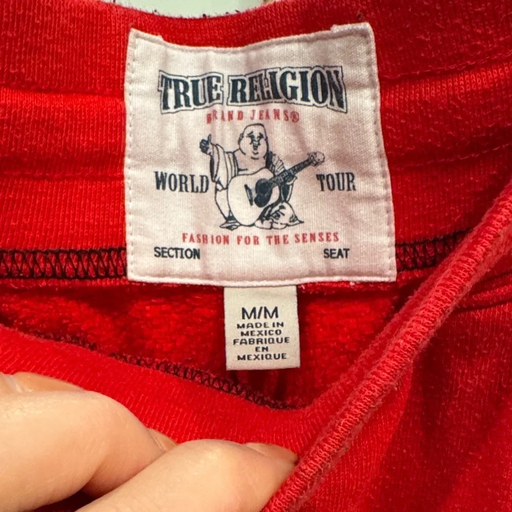 True Religion Men's Vibrant Red Joggers